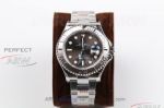 Perfect Replica GM Factory Rolex Yacht-Master 904L Stainless Steel Case Black Face 40mm Men's Watch 